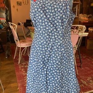 Blue Floral Sleeveless Dress